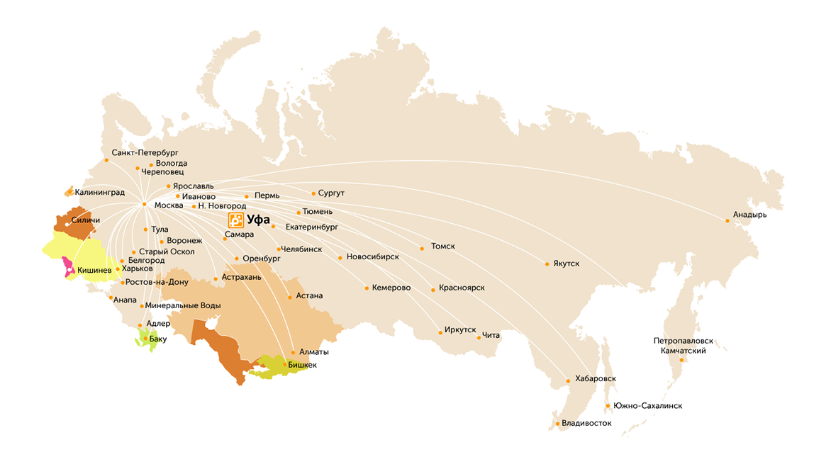 География работ компании в Москве и по стране